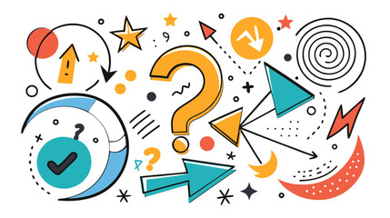 Fototapeta premium Exploring Unanswered Questions A Visual Guide to Inquiry and Problem Solving 