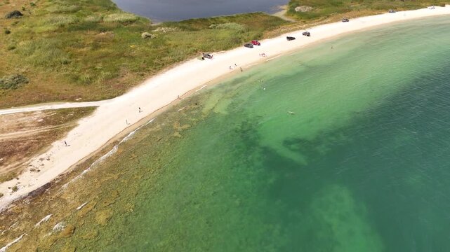 Aerial Drone of Lake Sevan is the largest body of water in both Armenia and the Caucasus region. It is one of the largest freshwater high-altitude (alpine) lakes in Eurasia