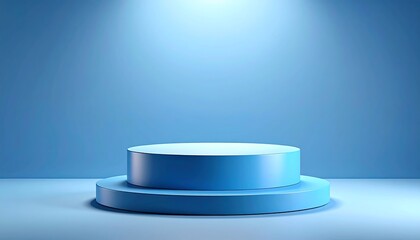 Blue Round Product Display Stand.