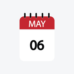6 may calendar may calendar vector illustration