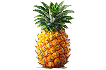 Fototapeta premium Pineapple, a photograph of an isolated pineapple on an isolated on a transparent background in PNG format.