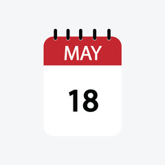 18 may calendar may calendar vector illustration