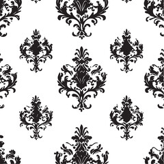 Seamless Repeating Baroque Damask Floral Design