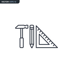 Construction and Design Tools Line Icon