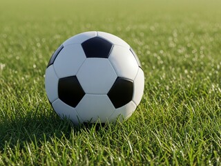 Fototapeta premium Football ball in grass 