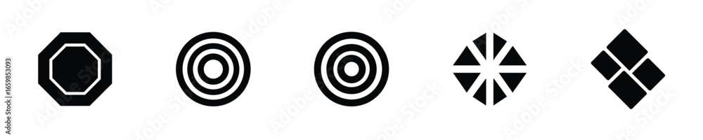 Poster five geometric shapes abstract design elements circle collection