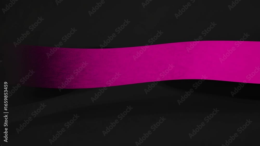 Poster a vibrant hot pink wave animates smoothly against a dark background, creating a dynamic visual effec