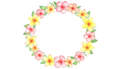 Fototapeta premium Floral wreath, vibrant colors