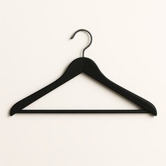 black coat hanger isolated on white