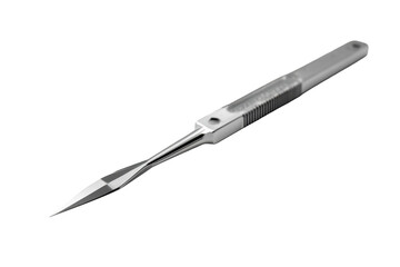 Fototapeta premium Isolated stainless steel pointed medical surgical tool on black background