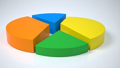 Obraz premium Pie charts and figures in vibrant colors, symbolizing diverse manpower resources, minimal gradient backdrop.
