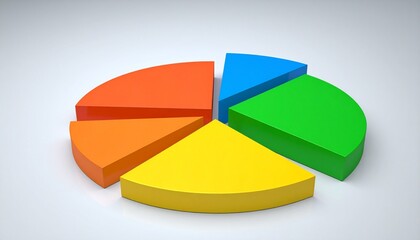 Obraz premium Pie charts and figures in vibrant colors, symbolizing diverse manpower resources, minimal gradient backdrop.