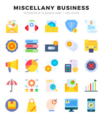 Miscellany Business icons set for website and mobile site and apps.