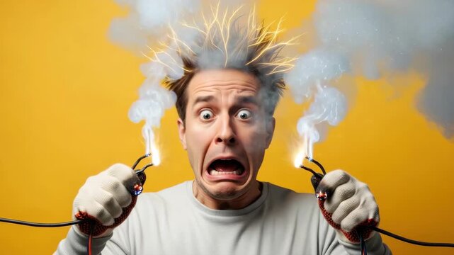 Electrocution Danger: Man Experiences Electrical Shock in a Dramatic Safety Demonstration with Spark