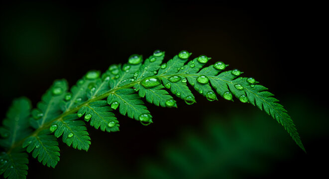 Hydathodes on Fern Frond Tips for Guttation