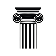 Ionic column capital pedestal ancient greek architecture classical building element simple design vector