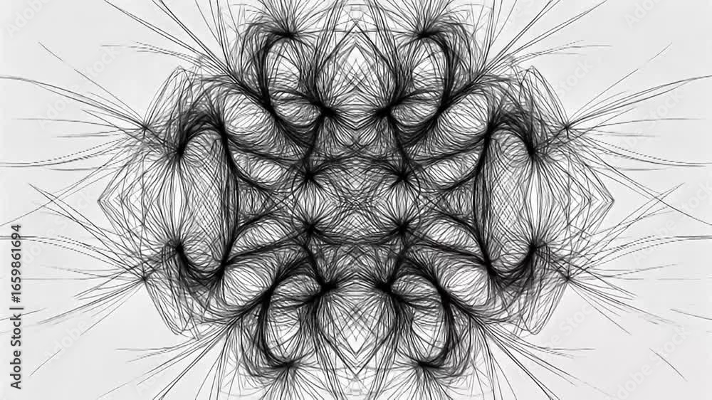 Poster abstract black lines forming symmetrical pattern