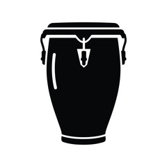 Simple silhouette icon of a conga drum for music and percussion content vector