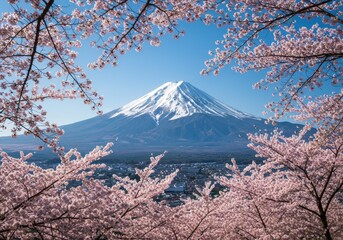 "Iconic Mount Fuji with seasonal beauty ❄️🌸🌅 Timeless Japan.
