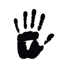 Black handprint silhouette isolated on for graphic design elements vector