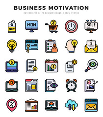 Business Motivation icons set for website and mobile site and apps.