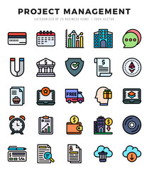 Set of Lineal Color Project Management Icons. Lineal Color art icon. Vector illustration