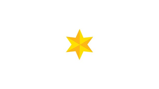 One star rating and feedback animation, 4k customer reviews video and Golden star icon.