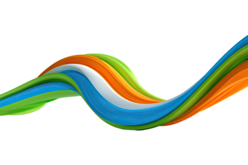 Abstract wavy ribbons in vibrant colors