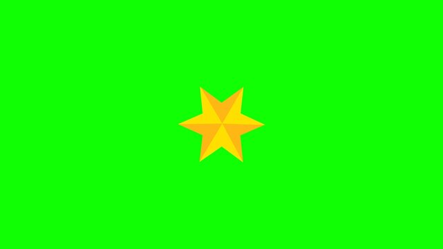  Green screen One star rating and feedback animation, 4k customer reviews video and Golden star icon.
