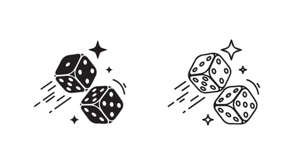 Dice game icons with transparent background