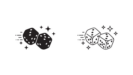 Dice pair with sparkles outline style