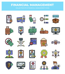 Collection of 25 Financial Management Icons: A Visual Guide to Finance