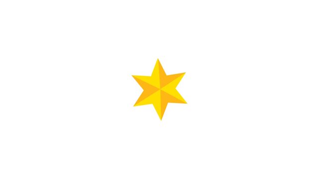 One star rating and feedback animation, 4k customer reviews video and Golden star icon.