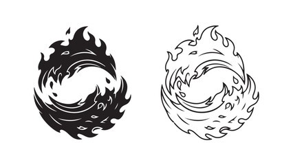 Dragon swirl emblem with transparent background