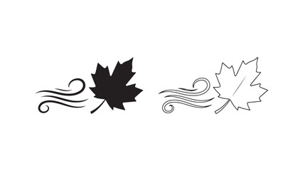 Falling maple leaf with transparent background