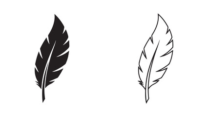 Feather icon outline and filled with transparent background