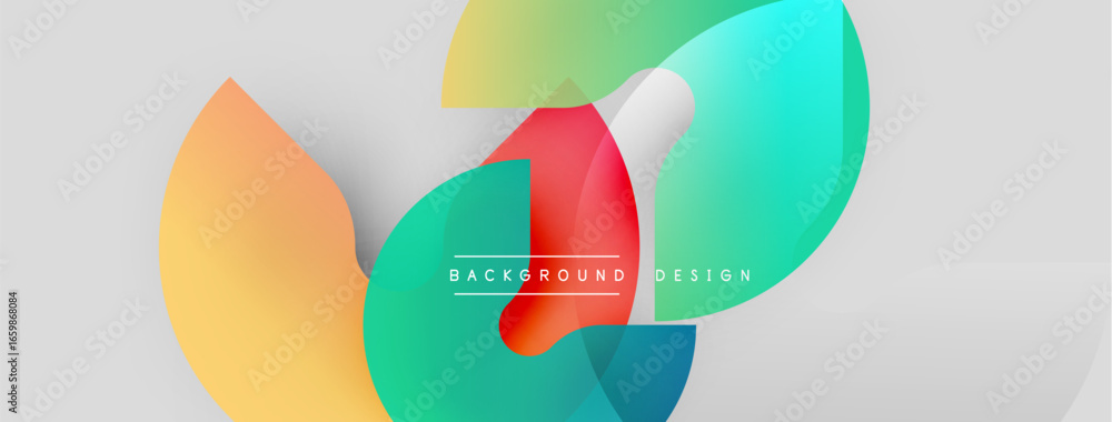 Poster abstract fluid shapes overlap, creating vibrant color gradients. modern design elements suggest dyna
