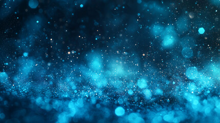 Fototapeta premium Blue Sparkle and Glitter Background with Dreamy Bokeh Effect
