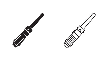 Naklejka premium Lightsaber icon outline and filled style with transparent background