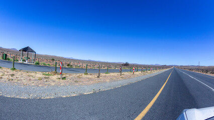 Travel Driving Highway Wide Dry Expanse Arid Farming Landscape