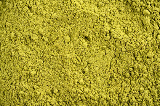 Henna, wheat grass or matcha powder close-up shooting