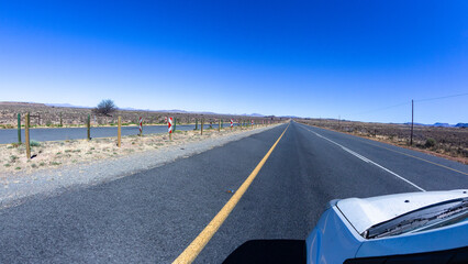 Travel Driving Highway Wide Dry Expanse Arid Farming Landscape