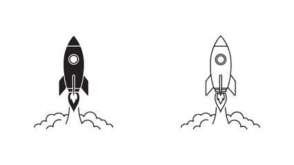 Rocket launch icon with transparent background