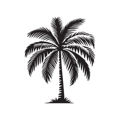 Palm Tree with Sea Beach – Tropical Summer Vector Illustration