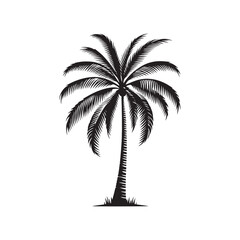 Obraz premium Palm Tree with Sea Beach – Tropical Summer Vector Illustration
