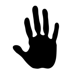 Solid black handprint logo vector.