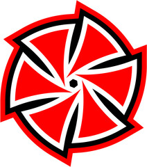 Abstract Red and Black Logo