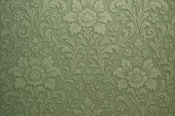 Elegant floral green wallpaper design.