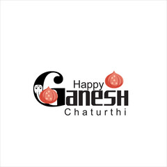 Fototapeta premium Happy Ganesh Chaturthi: In Every Curve of the 'G', the Elephant God Smiles, and Every Modak Offers Sweet Surrender to the Cosmic Child