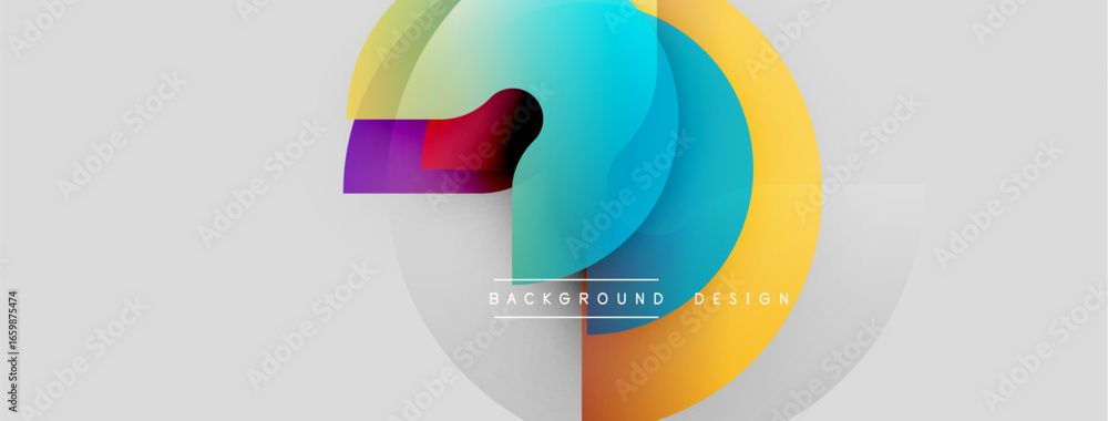 Poster abstract colorful overlapping circles create modern background. gradient shades, dynamic composition